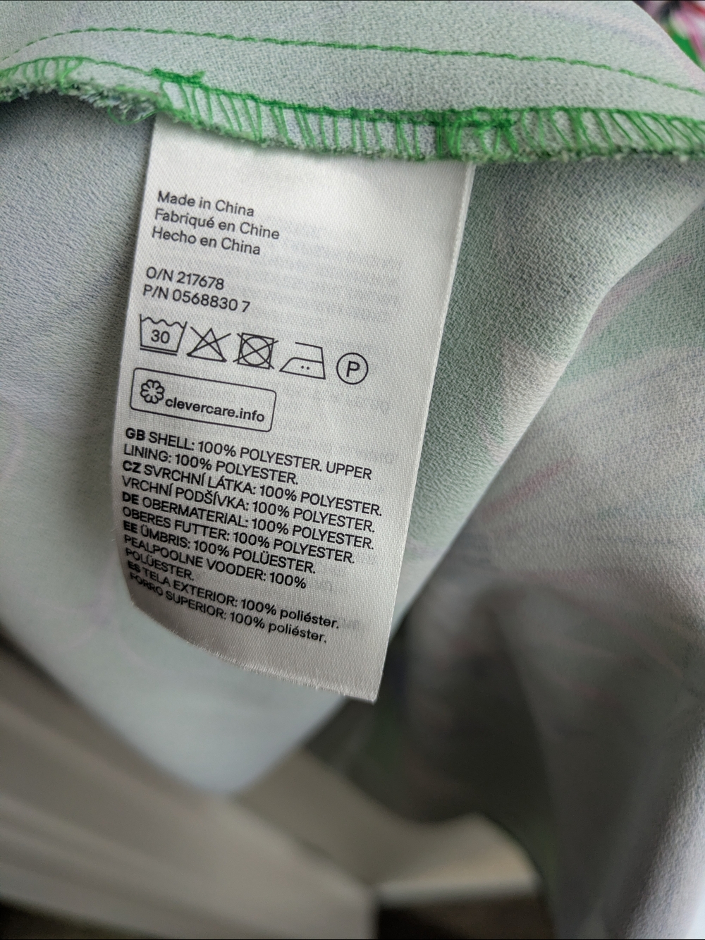 H&M Green Botanical Floral Long Sleeve Midi Dress size 4 Wedding Guest Tea Dress - Picture 6 of 6